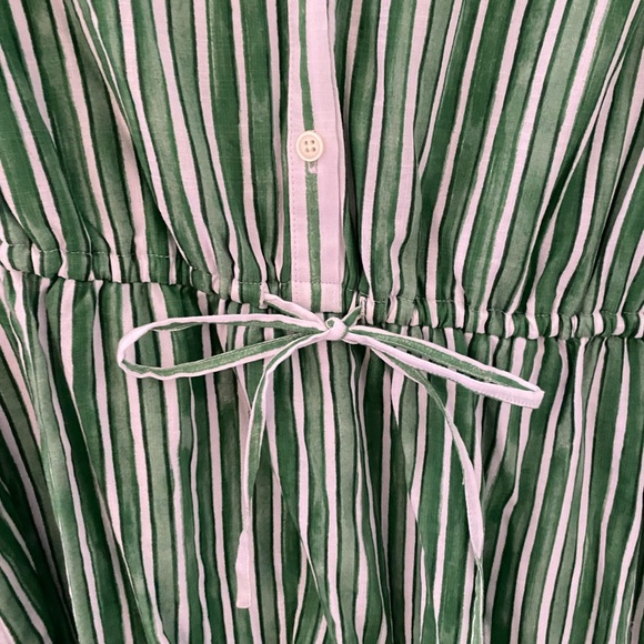 Loft Striped Tab Sleeve Button Flounce Dress - Picture 7 of 7